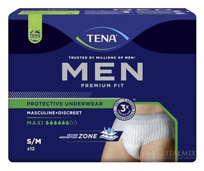 TENA Men Protective Underwear Maxi S/M pánske naťahovacie inkontinenčné nohavičky 1x12 ks