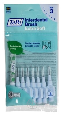 TePe Medzizubná kefka 0,6 mm Extra Soft size 3 (svetlo modrá) 1x8 ks