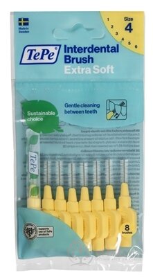 TePe Medzizubná kefka 0,7 mm Extra Soft size 4 (svetlo žltá) 1x8 ks