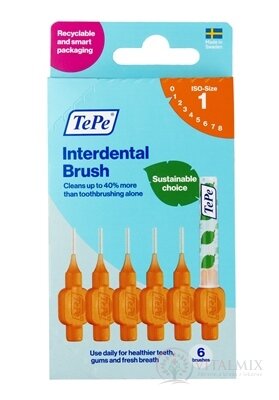 TePe Medzizubná kefká 0,45 mm size 1 (oranžová) krabička 1x6 ks