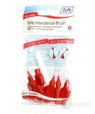 TePe Medzizubná kefká 0,5 mm size 2 (červená) 1x8 ks
