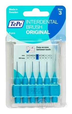 TePe Medzizubná kefka 0,6 mm Original size 3 (modrá) 1x6 ks