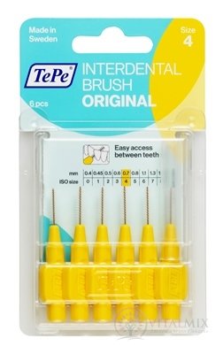 TePe Medzizubná kefka 0,7 mm Original size 4 (žltá) 1x6 ks
