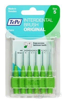 TePe Medzizubná kefká 0,8 mm Original size 5 (zelená) 1x6 ks