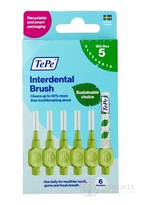 TePe Medzizubná kefká 0,8 mm size 5 (zelená) krabička 1x6 ks