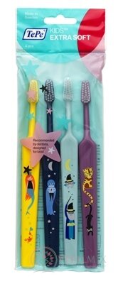 TePe Select Compact KIDS EXTRA SOFT zubná kefka vo vrecúšku, 3+1 zadarmo (4 ks)