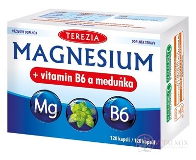 TEREZIA MAGNESIUM + vitamin B6 a meduňka (medovka) cps 1x120 ks