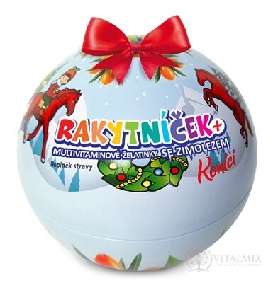 TEREZIA RAKYTNÍČEK multivit.želatínky so zemolezom vianočná guľa modrá (limitovaná edícia 2022) 1x50 ks