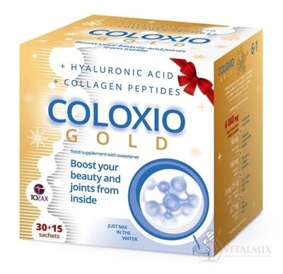 TOZAX Coloxio Gold Vianočné balenie prášok vo vrecúškach (á 6,4 g) 30+15 zadarmo (45 ks)