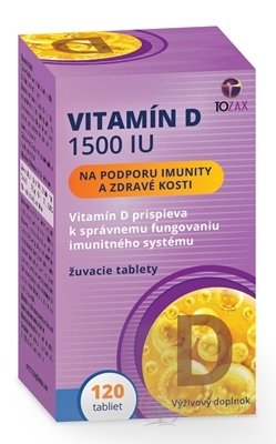 TOZAX Vitamín D 1500 IU žuvacie tablety 1x120 ks
