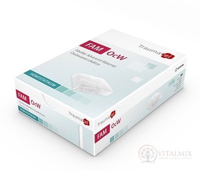Traumacel FAM OcW Krytie na rany sterilné vláknité vstrebateľné hemostatikum - mikrovata 2g, 1x2 ks