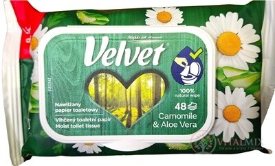 Velvet Camomile & Aloe vera vlhčený toaletný papier 1x48 ks