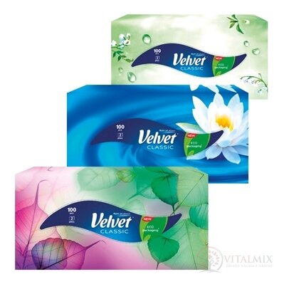 Velvet CLASSIC box papierové vreckovky 2-vrstvové, 1x100 ks