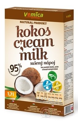 Vemica Kokos cream Milk sušený kokosový nápoj (na 1,7 l), prášok 1x100 g