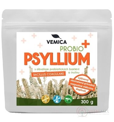 Vemica PSYLLIUM PROBIO PLUS prášok, rozpustná vláknina s obsahom baktérií a inulínu 1x300 g