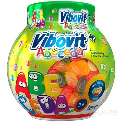 VIBOVIT+ ABECEDA želé multivitamíny s ovocnou príchuťou (inov. 2024) 1x200 g