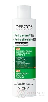 VICHY DERCOS ANTI-DANDRUFF DS 2in1 šampón a kondicionér proti lupinám pre citlivú pokožku vlasov 1x200 ml