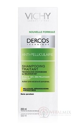 VICHY DERCOS ANTI-PELLICULAIRE Šampón proti suchým lupinám, suché vlasy (M0362900) 1x200 ml