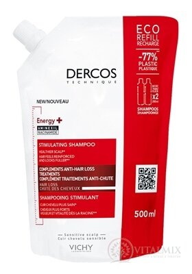 VICHY DERCOS ENERGY+ STIMULATING SHAMPOO stimulujúci šampón, náhradná náplň 1x500 ml
