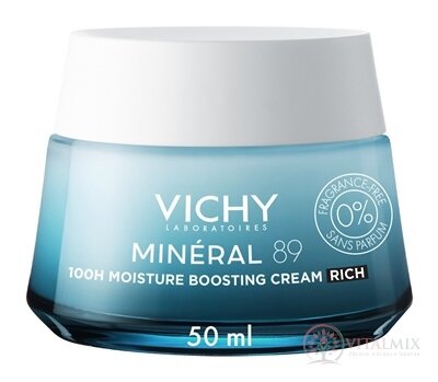 VICHY MINERAL 89 100H MOISTURE BOOSTING CREAM RICH krém pre podporu hydratácie, bez parfumácie 1x50 ml