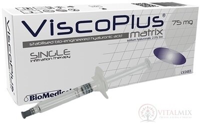 ViscoPlus Matrix 2,5% hyaluronát sodný v injekčnej striekačke, viskoelastický intraartikulárny roztok 1x3 ml