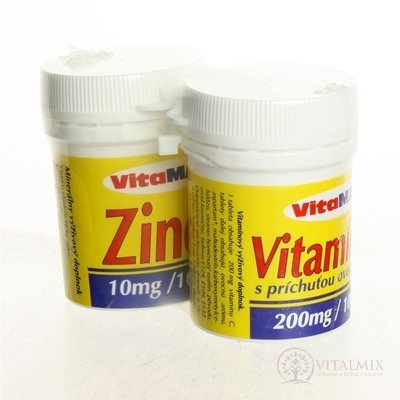 VITAMAX ZINOK 10MG + VITAMÍN C 200MG tbl 100 + 100 (200 ks)
