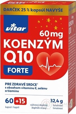 VITAR KOENZYM Q10 FORTE 60 mg cps 60+15 ks (25 % navyše) (75 ks)