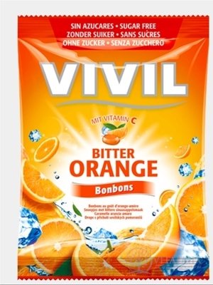 VIVIL BONBONS BITTER ORANGE drops s príchuťou horkého pomaranča s vitamínom C, bez cukru 1x80 g
