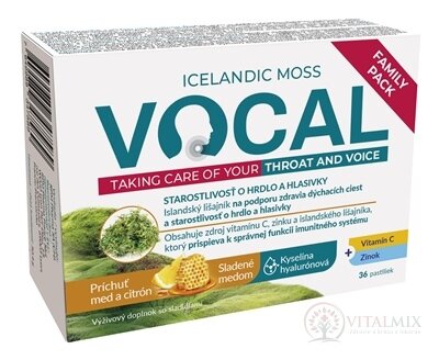 VOCAL HA pastilky s príchuťou medu a citrónu 1x36 ks