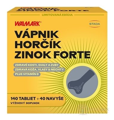 WALMARK Vápnik Horčík Zinok FORTE tbl (limitovaná edícia) 140+40 navyše (180 ks)