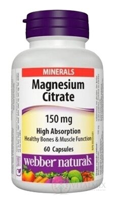 Webber Naturals Magnézium citrát 150 mg cps 1x60 ks