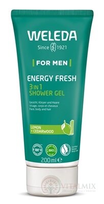 WELEDA For Men Energy Fresh 3in1 sprchový gél, citrón  1x200 ml