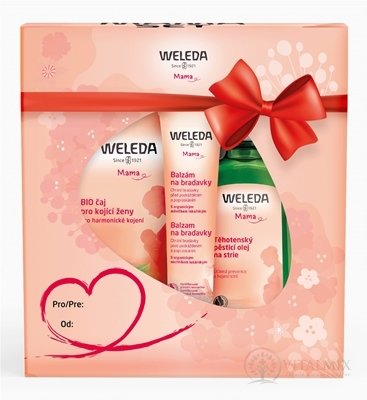 WELEDA Mama Set olej na strie 100 ml + balzam na bradavky 25 g + čaj 20x2g, 1x1 set