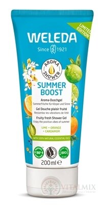 WELEDA SUMMER BOOST Aroma Shower Fruity fresh sprchový gél, Lime+orange+cardamom 1x200 ml