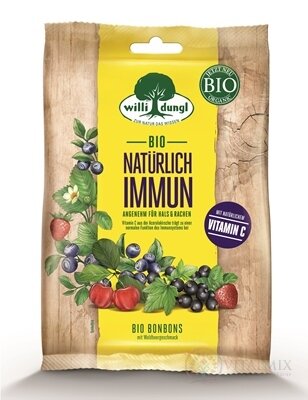 Willi dungl BIO NATÜRLICH IMMUN bio bylinné, plnené, furé cukríky, Vitamín C (inov.2024) 1x60 g