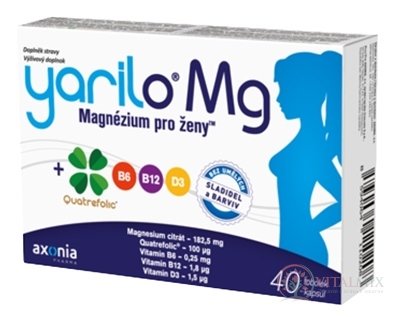 YARILO Mg cps (Magnésium pre ženy + vitamíny B6, B12, D3 a folát) 1x40 ks