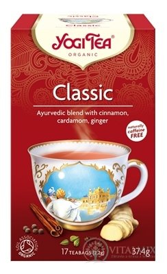 YOGI TEA Classic BIO ajurvédska čajová zmes, nálevové vrecúška 17x2,2 g (37,4 g)