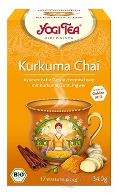 YOGI TEA Kurkuma Chai BIO ajurvédska čajová zmes, nálevové vrecúška 17x2 g (34 g)