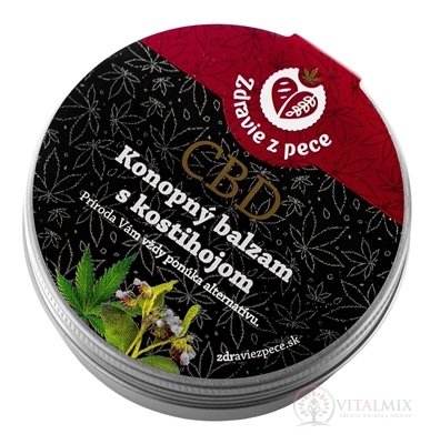 Zdravie z pece CBD Konopný balzam s kostihojom ručne vyrábaný 1x80 ml
