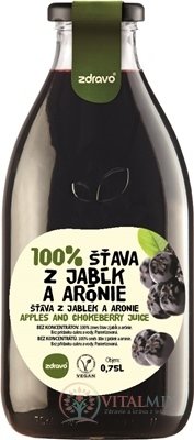 zdravo 100% ŠŤAVA Z JABĹK A ARÓNIE 1x0,75 l