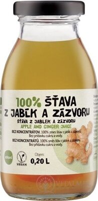 zdravo 100% ŠŤAVA Z JABĹK A ZÁZVORU 1x200 ml