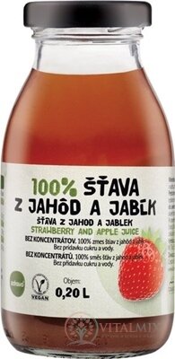 zdravo 100% ŠŤAVA Z JAHÔD A JABĹK 1x200 ml
