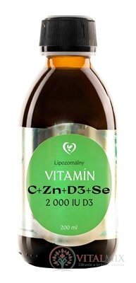 Zdravý svet Lipozomálny VITAMÍN C + Zn + D3 + Se 1x200 ml