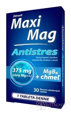 Zdrovit MaxiMag ANTISTRES Mg 375 mg+ B6 tbl s extraktom chmeľu 1x30 ks