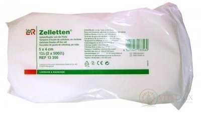 Zelletten 5x4 cm tampón z buničiny, rolky (á 500 tampónov) 1x2 ks