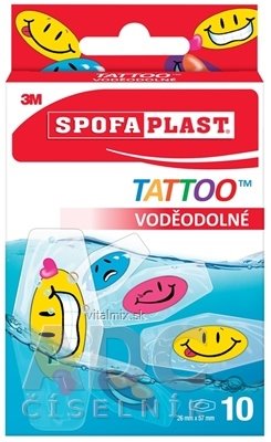 3M SPOFAPLAST č.115N Náplasti VODEODOLNÉ TATTOO detské, mix, 1x10 ks