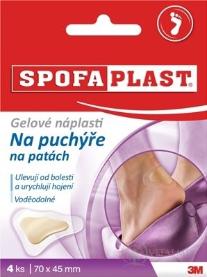 3M SPOFAPLAST č.912 Gélové náplasti na pľuzgiere na pätách, 70x45 mm, 1x4 ks