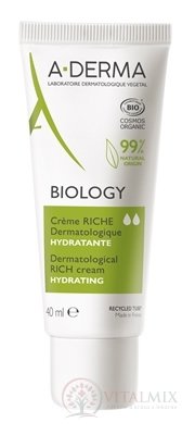 A-DERMA BIOLOGY VÝŽIVNÝ krém HYDRATAČNÝ 24 h hydratácia suchej pleti 1x40 ml