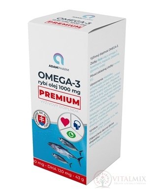 ADAMPharm OMEGA-3 rybí olej 1000 mg PREMIUM cps 1x60 ks