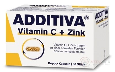 ADDITIVA Vitamín C+ Zinok cps s postupným uvoľňovaním 1x60 ks